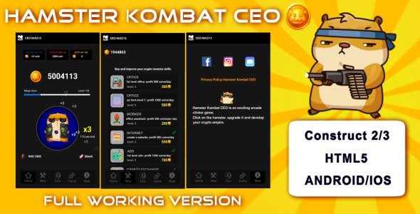 Hamster Kombat CEO|Construct2/3|HTML5|.capx