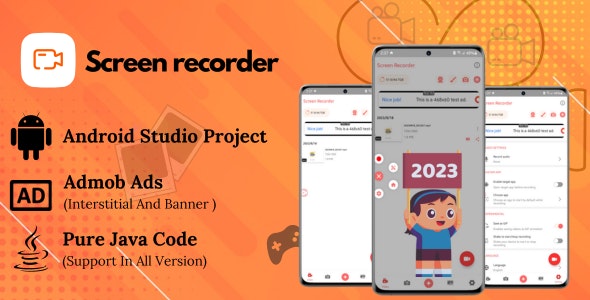 Screen Recorder – GM Screen Recorder – Screen Record, Capture Video App with Admob | Android (Java)