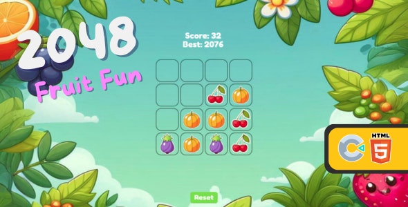 2048 Fruit Fun – HTML 5 (C3p)