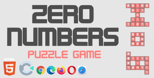 Zero Numbers – Puzzle Game – HTML5 (Construct 3)