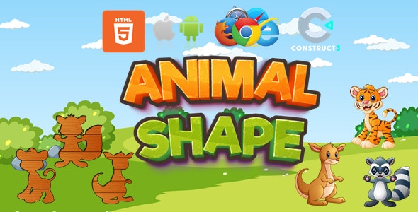 Animal Shape – Game for Kids – Desktop/Mobile – Construct 3