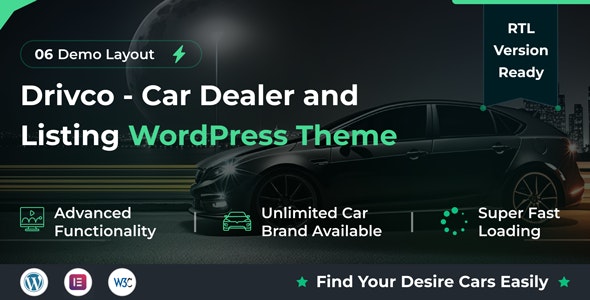 Drivco – Car Dealer and Listing WordPress Theme