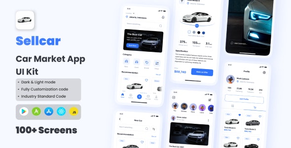 Sellcar – Car Marketplace App React Native Expo Ui Kit