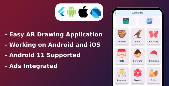 AR Drawing:Trace to Sketch pro – Admob Ads -Flutter (iOS & Android)