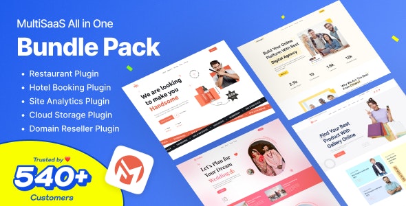 MultiSaas Bundle Pack – Multi-Tenancy Multipurpose Website Builder (Saas) 2.4.0