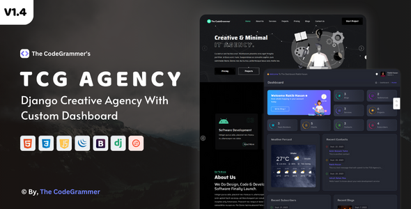 TCG AGENCY – Python Django Creative Digital Agency Script With Custom Dashboard