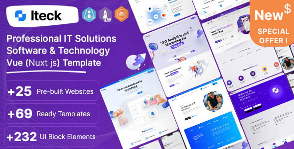 Iteck – Vue Software & Technology Template