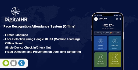 DigitalHR- Face Recognition Attendance System(Offline)