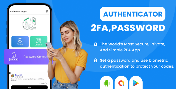 2FA Authenticator – Two Factor Auth – 2FA OTP Password – 2FA QR Code Scanner