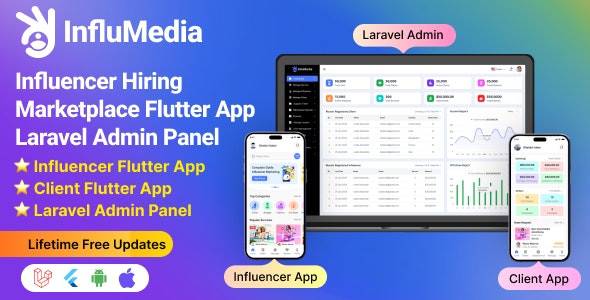 Influencer Hiring Marketplace Flutter App Laravel Admin Panel 1.3