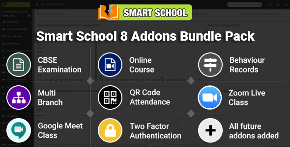 Smart School Addon Modules Bundle Pack [7 Add-ons]