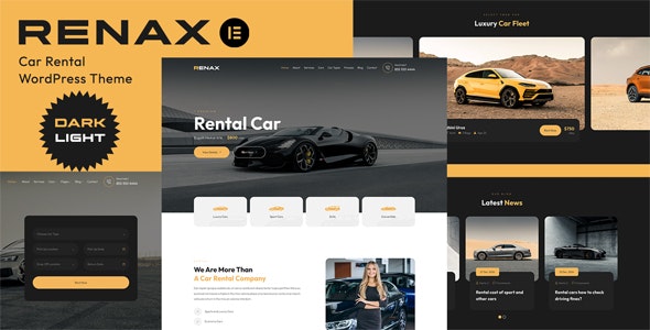 Renax – Car Rental Elementor WordPress Theme