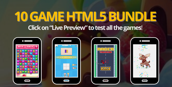 10 Game Bundle – Mega offer – HTML5 Game (all source files included)