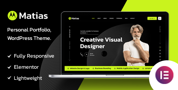 Matias – Dark Personal Portfolio Elementor WordPress Theme