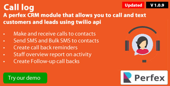 Call Log 1.2.0 module for Perfex CRM 1.2.1