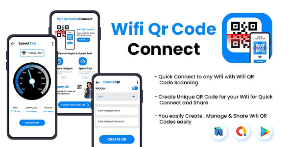 Wifi Qr Code Connect – Password Scanner – QR WiFi – Barcode Reader – Hotspot – connect Wi-Fi