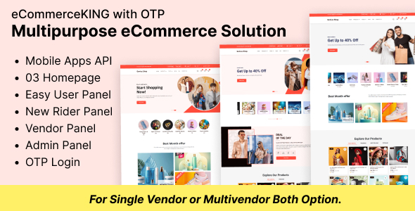 eCommerceKING – Multipurpose Online eCommerce Store Script with OTP Addon