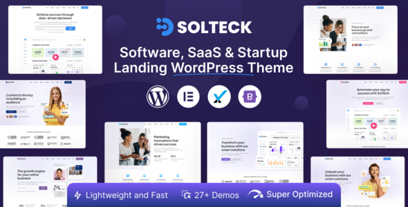 SolTeck – Software, Startup & SaaS Landing WordPress Theme