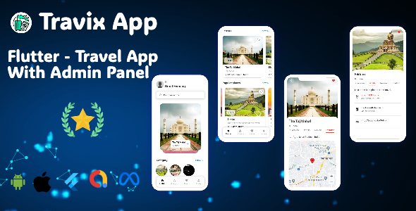 Travix – Flutter Travel & Place Exploration App with Admin Panel