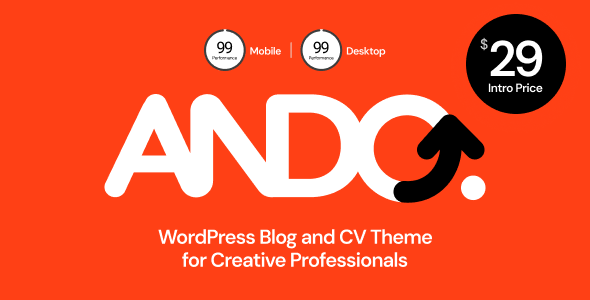 Ando – Performance Optimized WordPress Blog and CV Theme for Creative Professionals