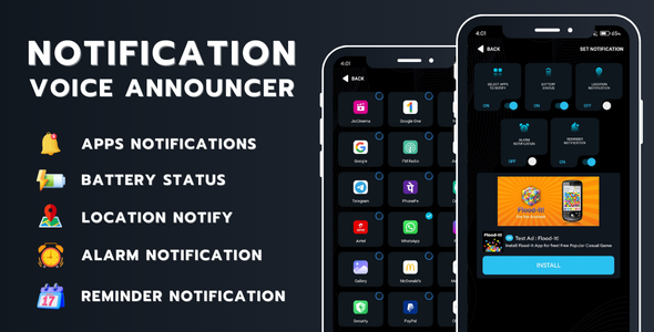 Notification Voice Announcer with AdMob Ads Android