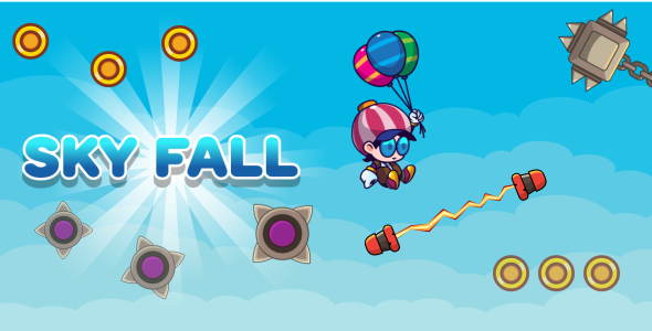 Sky Fall – Construct 3 Game – HTML5