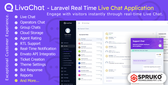 LivaChat – Laravel Real Time Live Chat Application