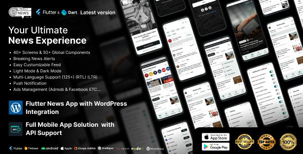 TrueulyNews: Flutter News App UI Kit with WordPress API Integration