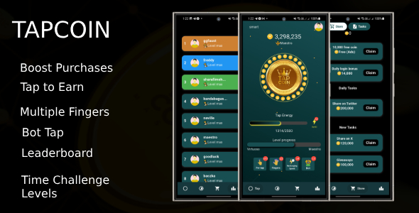 TapCoin – Tap to earn viral game flutter