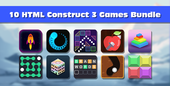 10 Games Bundle Premium – Construct 3 .c3p – HTML5 – Full Games