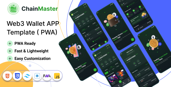 ChainMaster – Web3 Wallet App Template (Tailwind CSS + PWA)