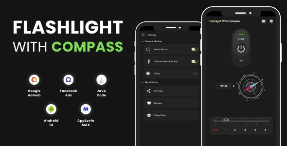 Flashlight With Compass with AdMob Ads Android